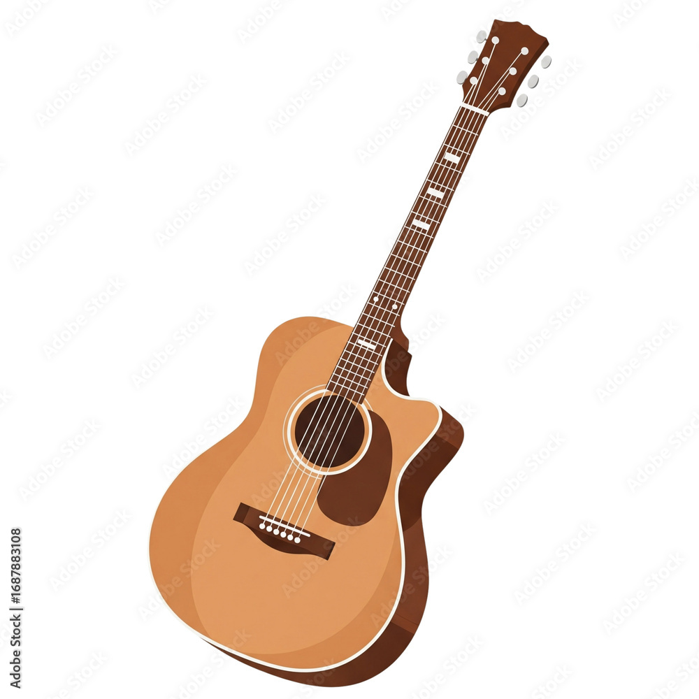 Fototapeta premium acoustic guitar isolated on white