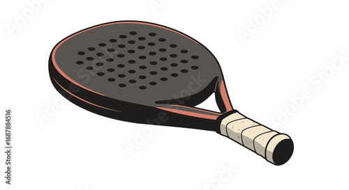 Dynamic padel tennis racket ready for intense court action and competitive sports play, capturing the thrill of the game
