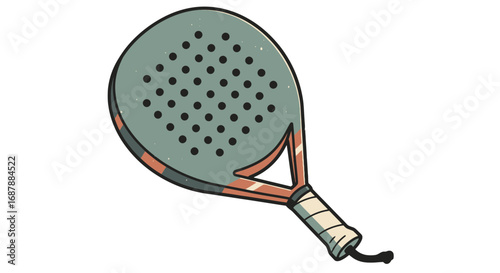 Dynamic paddle sports racket with textured grip and striking geometric accents, perfect for active lifestyle marketing and athletic branding