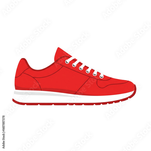 red sport shoes
