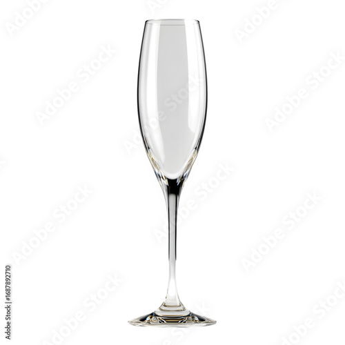 Empty Champagne Flute, isolated on transparent background