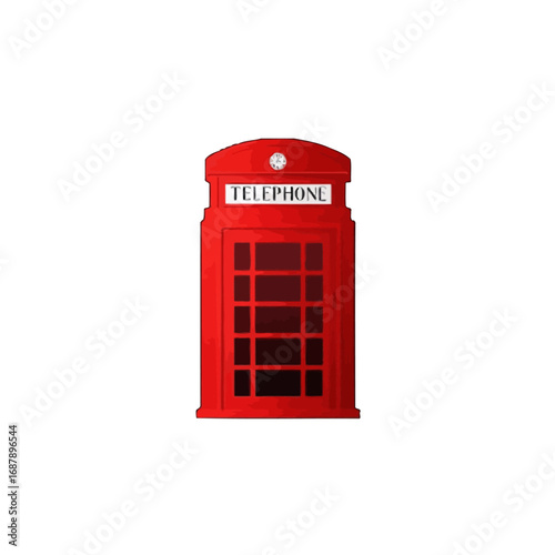 Vector art of a classic red british telephone box, a symbol of london and the uk, isolated on a