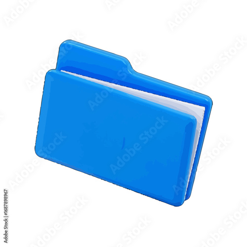 Vector art of a bright blue folder, a common office supply used for organizing documents