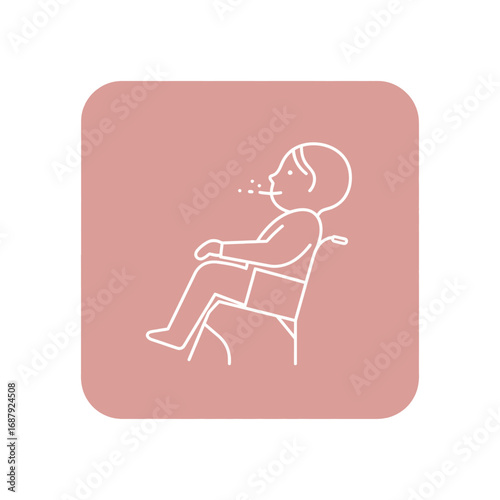 child in wheelchair sneezing spreading airborne illness a symbol of spreading sickness illustrating pediatric healthcare concerns