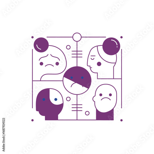 conceptual depression illustration showing emotional states feelings for mental health awareness and wellness perfect for psychology themes