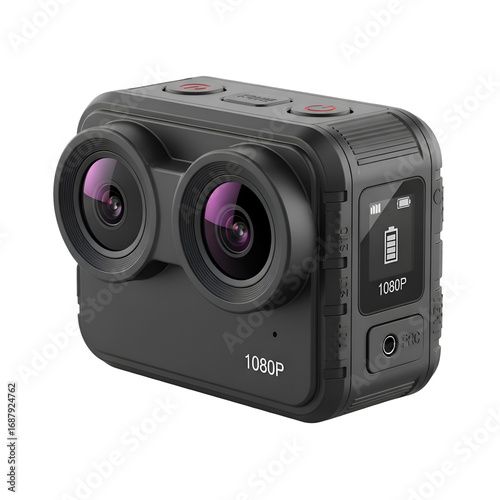 Dual Lens Action Camera Records Videos with Transparent Background Effects