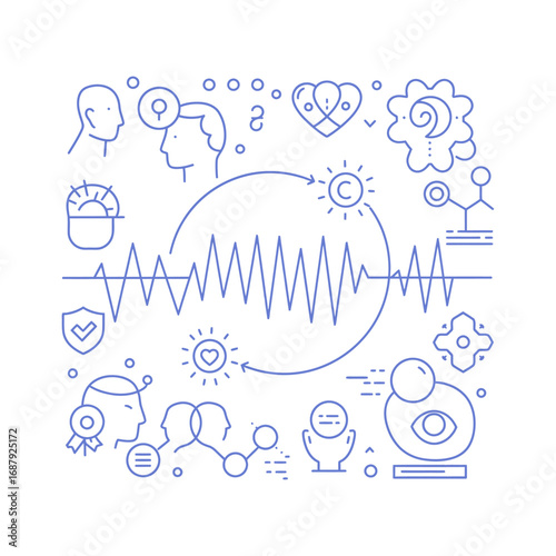 mental health concept design showing psychological balance and a healing process for a wellness blog background