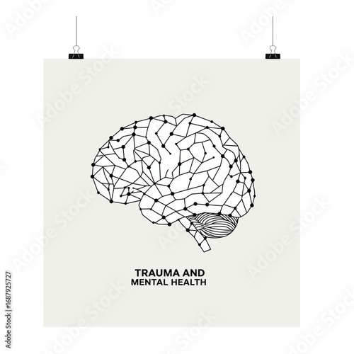 trauma and mental health represented by a brain network for articles relating psychology wellness recovery and therapy