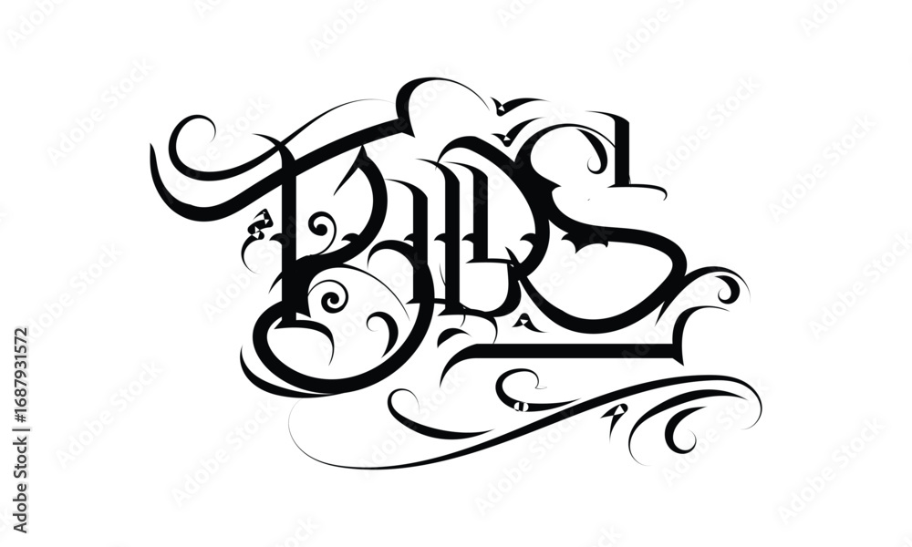 Fototapeta premium BUDS tattoo word style design