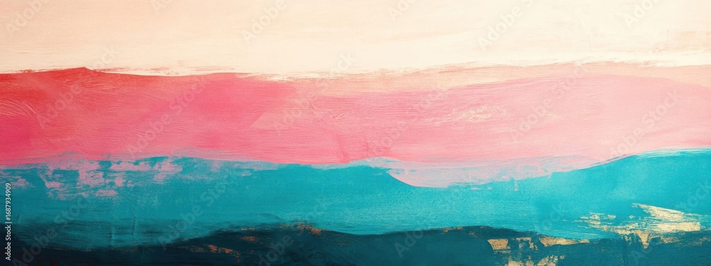 Obraz premium Abstract landscape painting creates serene Atmosphere with painted horizon