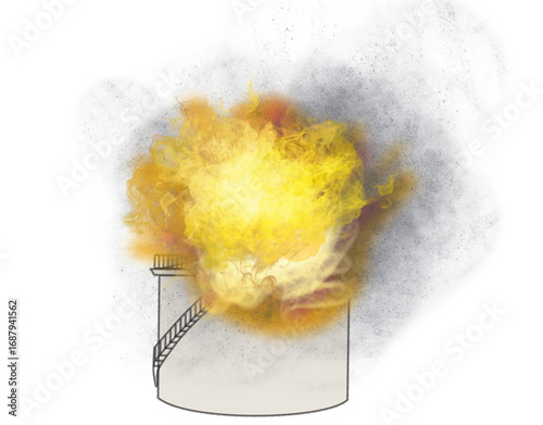 Oil tank on fire 