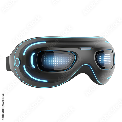 Futuristic Goggles: Designing a Sleek, Light-Weight, Transparent Background Virtual Reality Headset with LED Lights