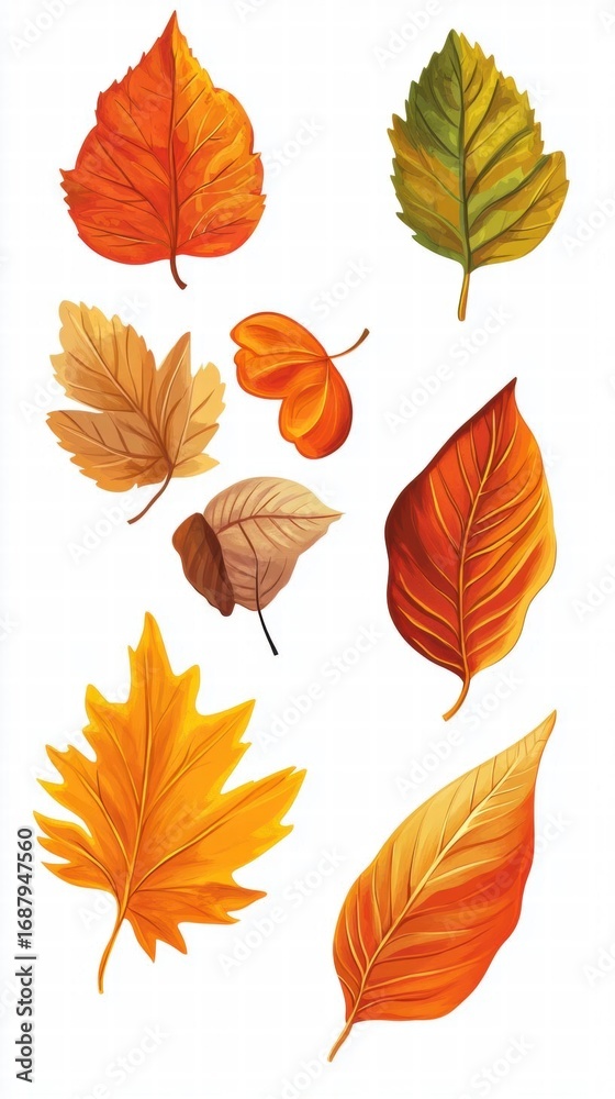 Obraz premium Autumn Leaves: A Collection of Vibrant Fall Foliage