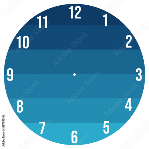 Blue Gradient Clock Face – Round Minimalist Time Illustration