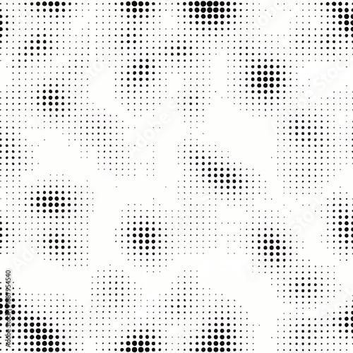 Halftone pattern with black dots on white background