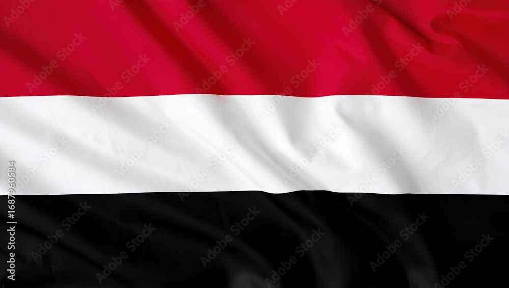 Naklejka premium waving national flag of Yemen