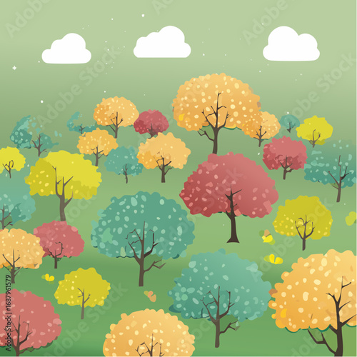 Tree or forest top view for landscape layout,watercolor plant for architecture drawing, environment and garden,botanical elements for plan,blooming tree in .