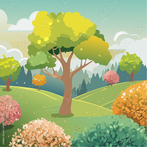 Tree or forest top view for landscape layout,watercolor plant for architecture drawing, environment and garden,botanical elements for plan,blooming tree in .