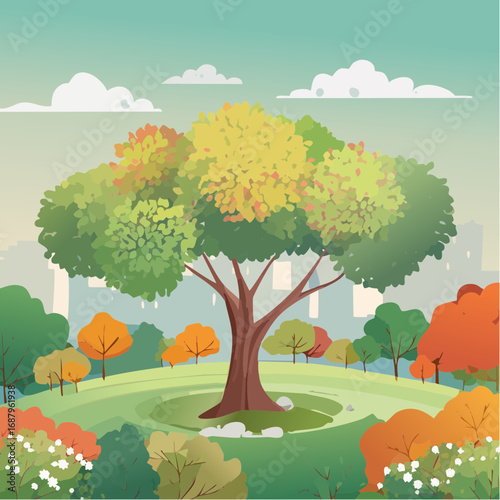 Tree or forest top view for landscape layout,watercolor plant for architecture drawing, environment and garden,botanical elements for plan,blooming tree in .