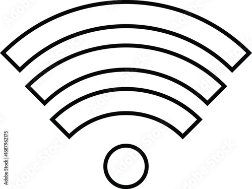 Simple wi-fi signal strength icon wireless network connectivity symbol line art vector