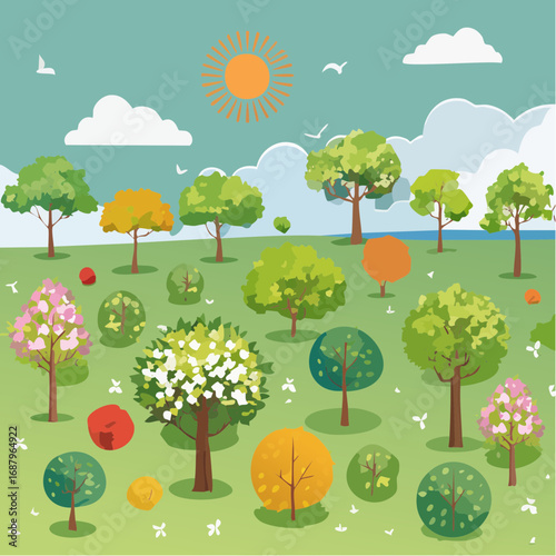 Tree or forest top view for landscape layout,watercolor plant for architecture drawing, environment and garden,botanical elements for plan,blooming tree in .