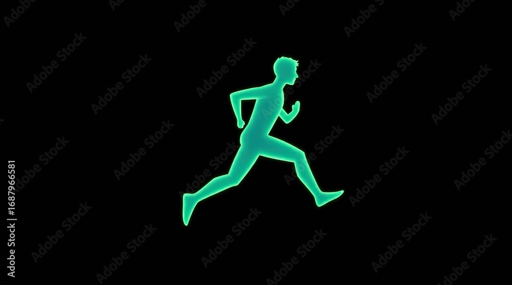 Fototapeta premium Running Man Silhouette with Night.