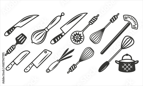 set of kitchen tools