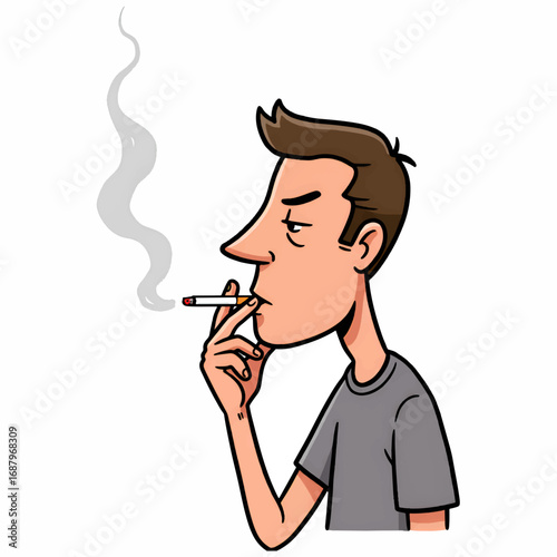 A Grumpy Man with a Cigarette