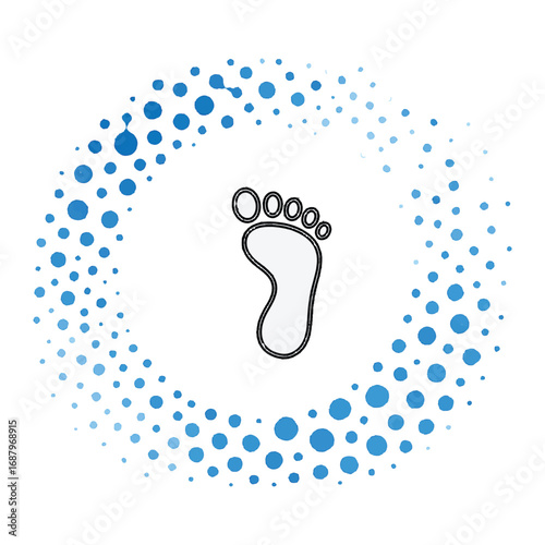 Minimalist vector illustration of a human footprint, clean and modern design, smooth curves, simple details, scalable for logos, posters, and icons. Isolated on a white background.