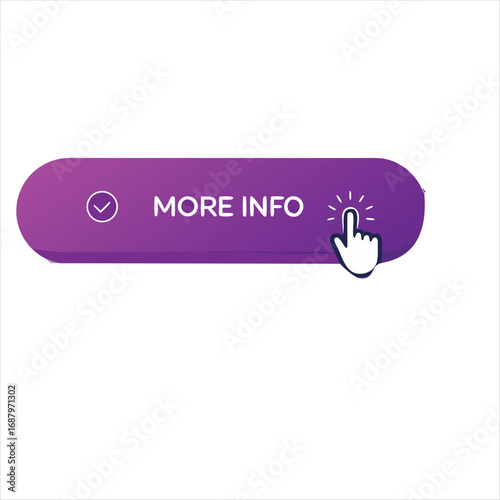 Purple button with more info text and cursor icon