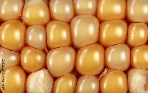 Closeup of Golden Corn Kernels Detailed Texture