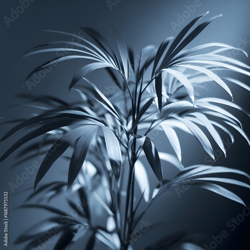 Elegant Monochrome Palm Leaves Botanical Image