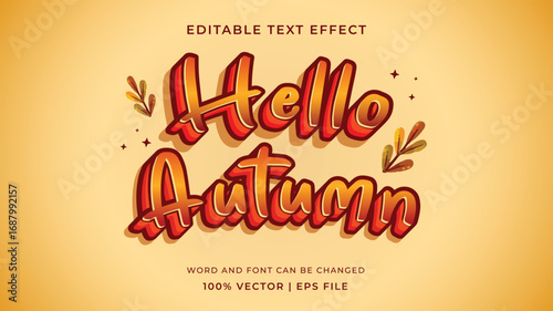 Editable vintage autumn vibes vector text effect. Suitable for autumn, thanksgiving and halloween design.