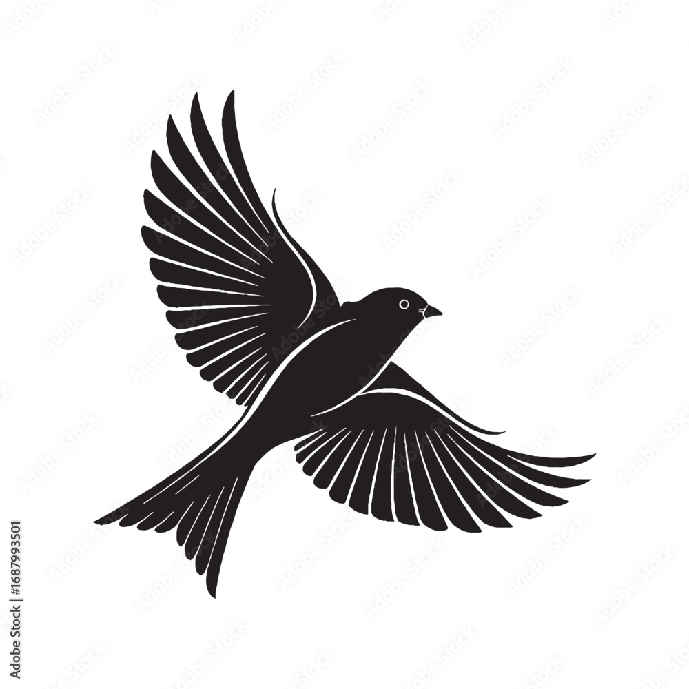Obraz premium Flying Birds Silhouette Vector Illustration