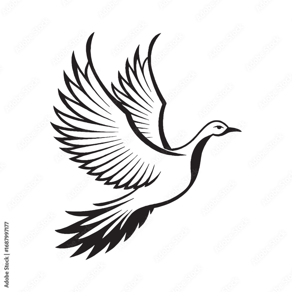 Obraz premium Flying Birds Silhouette Vector Illustration