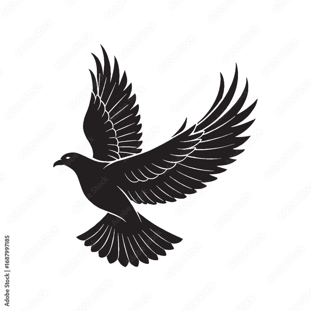 Obraz premium Flying Birds Silhouette Vector Illustration