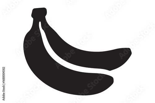 banana fruit silhouette, black banana vector, tropical fruit icon, bunch of bananas, sweet fruit shape, minimal fruit design