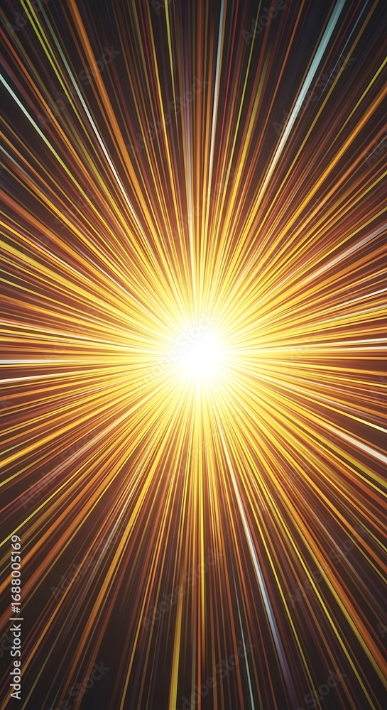 Fototapeta premium Radiant Burst of Light Streams: An Abstract Exploration of Energetic Emanation and Luminous Expansion