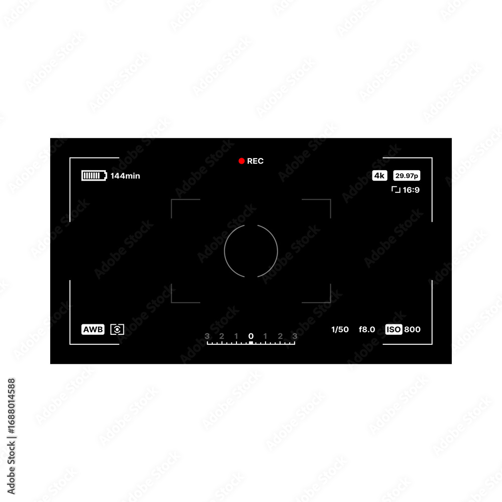 Fototapeta premium Modern Camera Viewfinder Recording Screen.