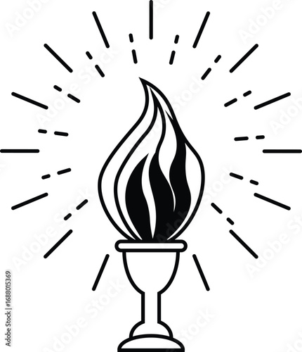 Fire torch sign vector shape