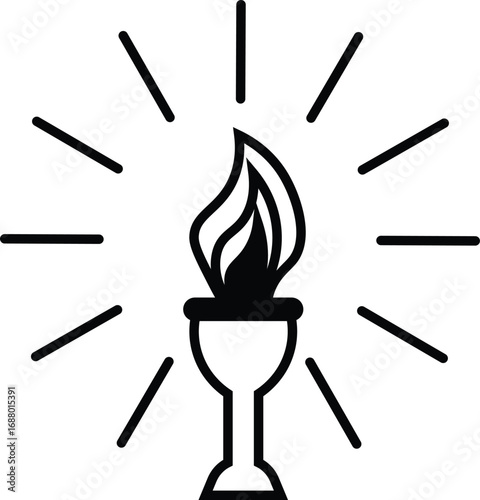 Fire torch sign vector shape