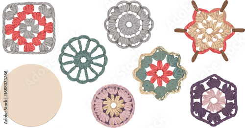 Assorted Crochet Doilies and Trivets Featuring Various Patterns, Colors, and Shapes on a White Background