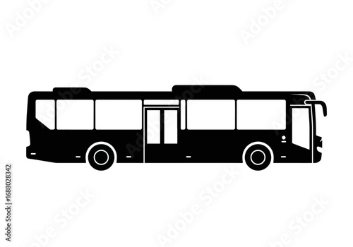 Modern passenger bus silhouette. A clean and simple vector icon representing urban transit and public transportation services