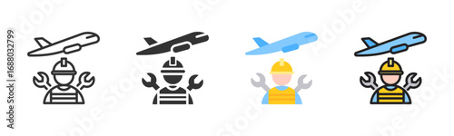 Aircraft Maintenance Icon Pack In Multiple Styles