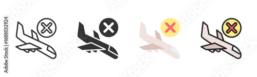 Flight Cancelled Icon Pack In Multiple Styles