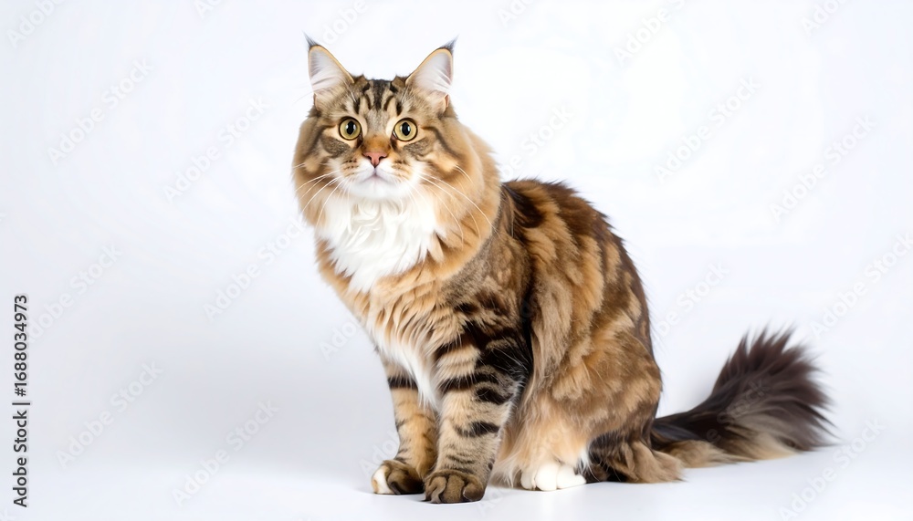 Obraz premium A Maine Coon cat in a studio setting