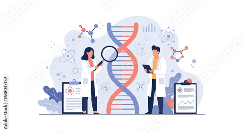 Scientists Analyzing DNA Structure in a Laboratory