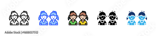 Twins Icon Collection With Multiple Styles