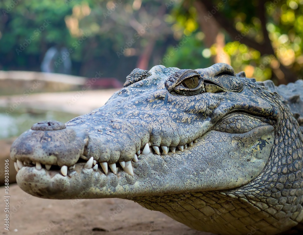 Fototapeta premium Crocodile's head close-up