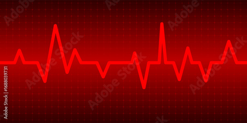 Heart wave technology background. Heart rate graph. Heart beat. Ekg icon wave. Turquoise color. Stock vector illustration.